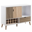 Furniture of America Vaughn Transitional Wood 10-Bottle Wine Rack in White