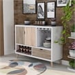 Furniture of America Vaughn Transitional Wood 10-Bottle Wine Rack in White