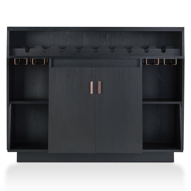 Furniture of America Trenta Wood Multi-Storage Buffet Cabinet in Black