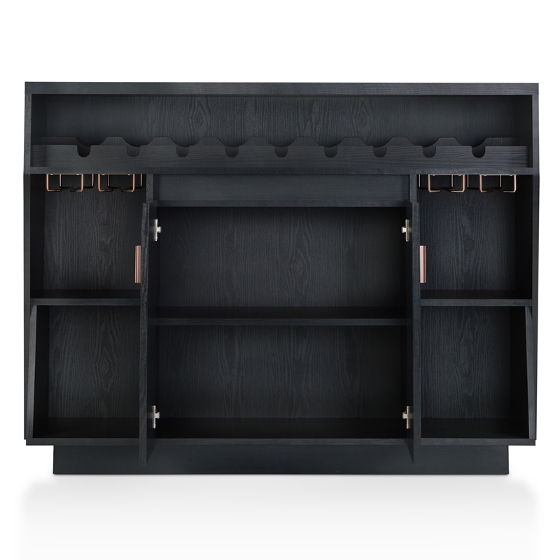 Furniture of America Trenta Wood Multi-Storage Buffet Cabinet in Black