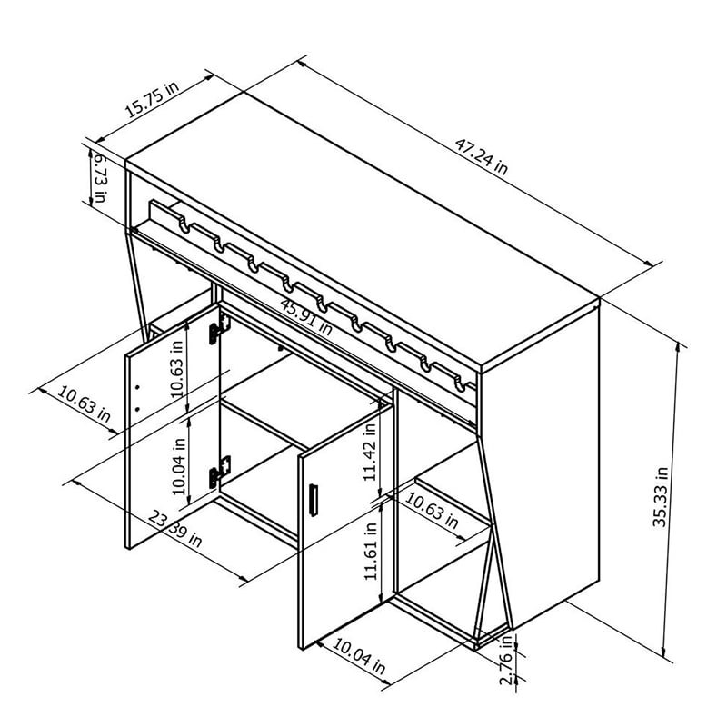 Furniture of America Trenta Wood Multi-Storage Buffet Cabinet in Black