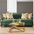Furniture of America Stannis Transitional Microfiber Sofa in Emerald Green