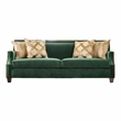 Furniture of America Stannis Transitional Microfiber Sofa in Emerald Green