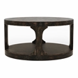 Furniture of America Arturo Solid Wood Open Shelf Coffee Table in Antique Black