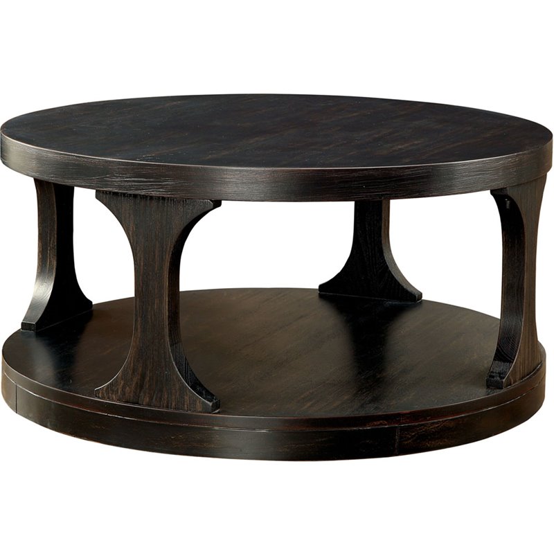 Furniture Of America Arturo Solid Wood, Antique Black Coffee Tables