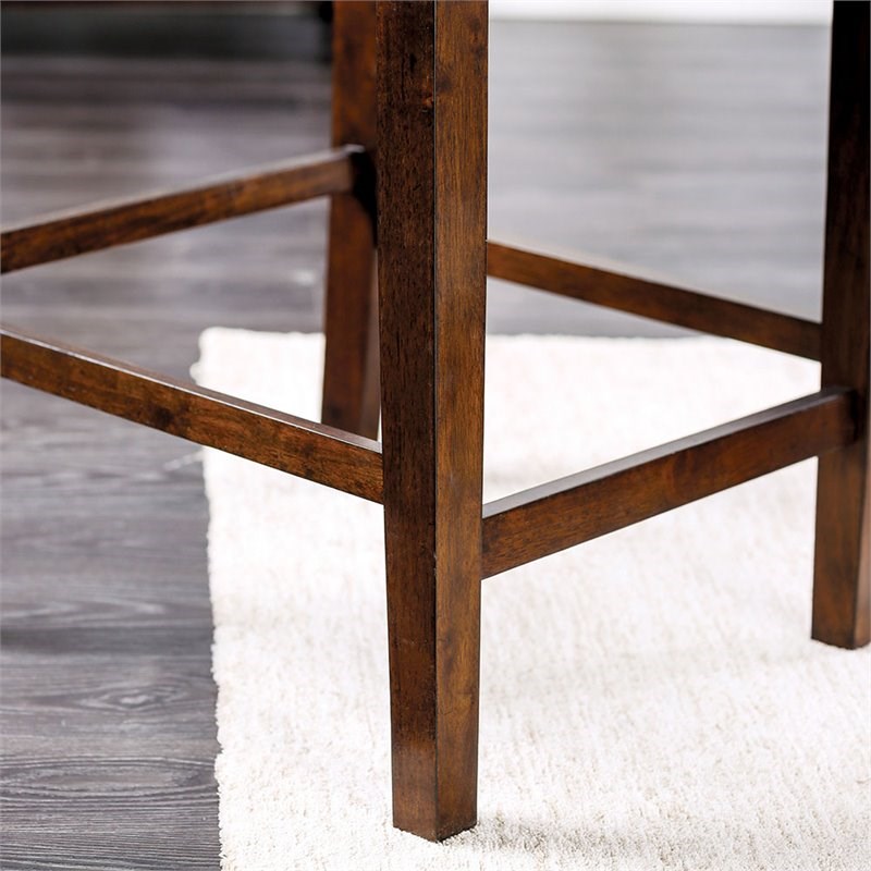 Furniture of America Elona Wood Nailhead Counter Stool in Cherry (Set of 2)