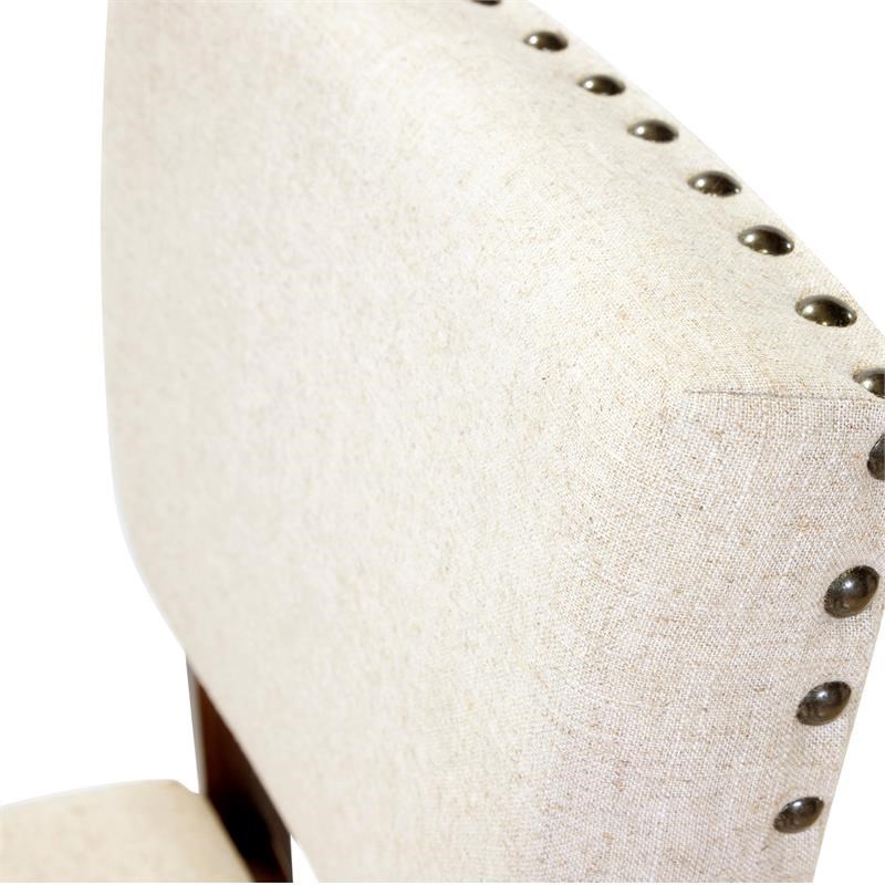 Furniture of America Elona Wood Nailhead Counter Stool in Cherry (Set of 2)