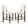 Furniture of America Elona Wood Nailhead Counter Stool in Cherry (Set of 2)