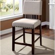 Furniture of America Elona Wood Nailhead Counter Stool in Cherry (Set of 2)