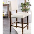 Furniture of America Elona Wood Nailhead Counter Stool in Cherry (Set of 2)