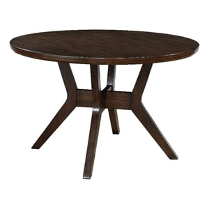 Furniture of America Mecca Mid Century Wood Round Dining Table in Gray