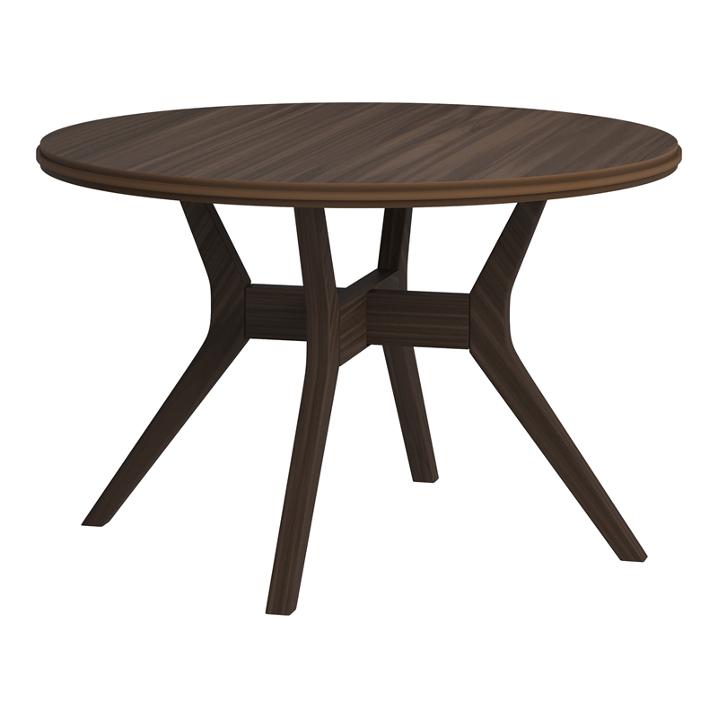 Furniture of America Mecca Mid Century Wood Round Dining Table in Gray