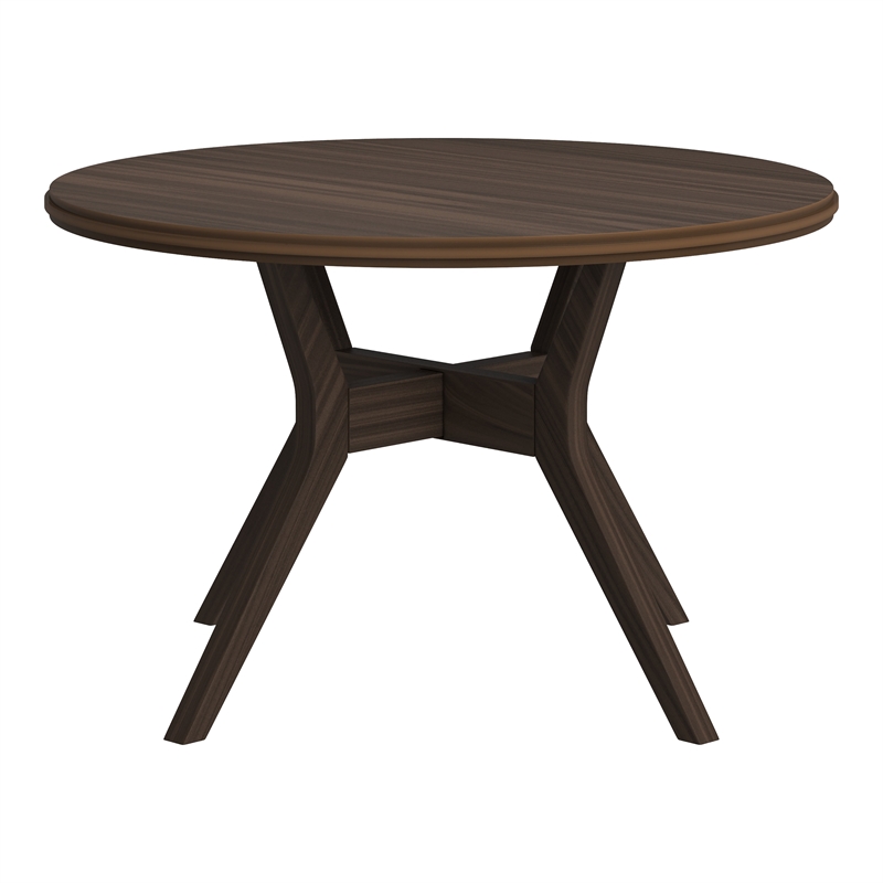 Furniture of America Mecca Mid Century Wood Round Dining Table in Gray