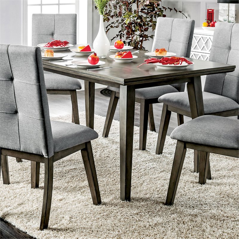 Furniture of America Mecca Rustic Wood Rectangle Dining Table in Gray