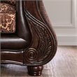 Furniture of America Eduard Traditional Faux Leather Cushioned Sofa in Brown