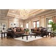 Furniture of America Eduard Traditional Faux Leather Cushioned Loveseat in Brown