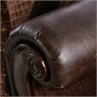 Furniture of America Eduard Traditional Faux Leather Cushioned Loveseat in Brown
