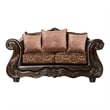 Furniture of America Eduard Traditional Faux Leather Cushioned Loveseat in Brown