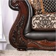 Furniture of America Conall Traditional Faux Leather Cushioned Loveseat in Brown