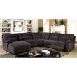 Furniture of America Dantes Transitional Chenille Recliner Sectional in Gray