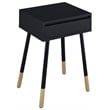 Furniture of America Pegle Engineered Wood and Metal 1-Drawer End Table in Black