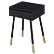 Furniture of America Pegle Engineered Wood and Metal 1-Drawer End Table in Black