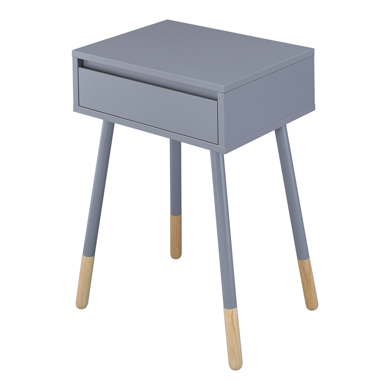 Furniture of America Pegle Engineered Wood 1-Drawer End Table in Gray