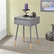 Furniture of America Pegle Engineered Wood 1-Drawer End Table in Gray