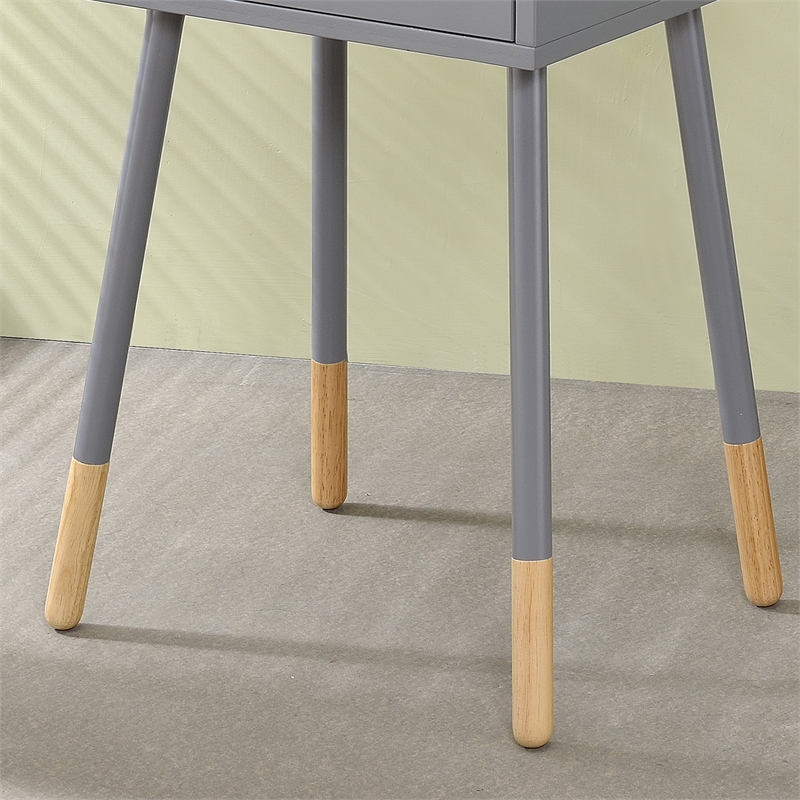 Furniture of America Pegle Engineered Wood 1-Drawer End Table in Gray