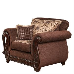 furniture of america clel traditional fabric accent arm chair