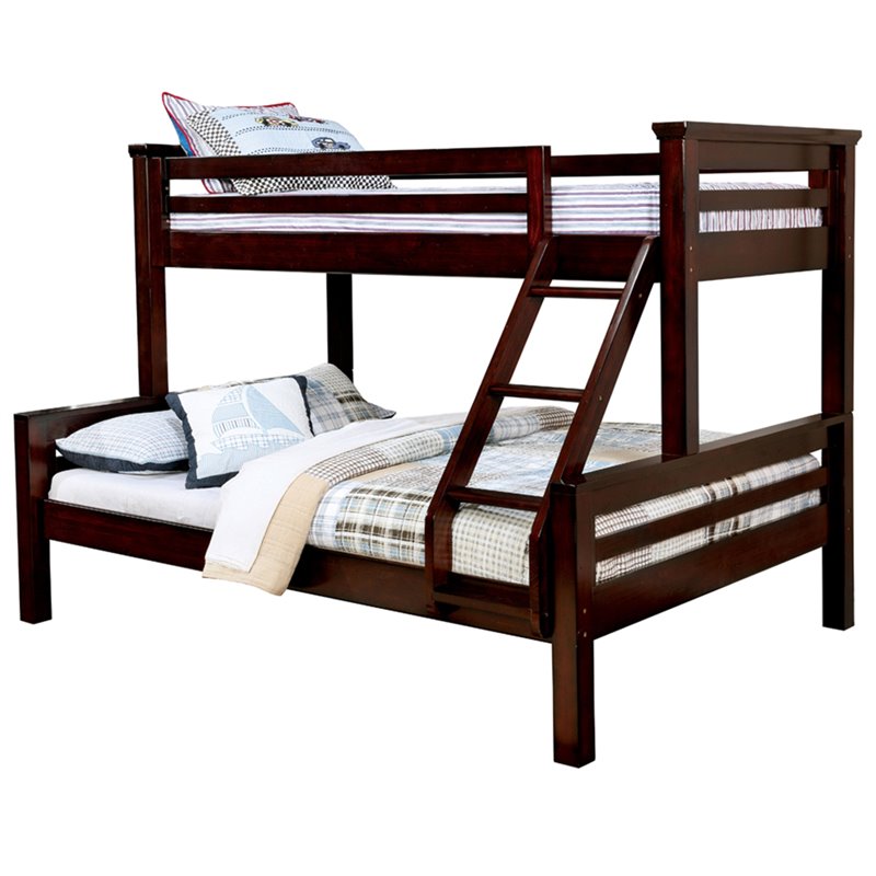 twin over queen bunk bed wood