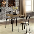 Furniture of America Kelle Transitional Metal 3-Piece Dining Set in Dark Bronze
