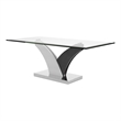 Furniture of America Tri Contemporary Glass Top Coffee Table in White and Gray