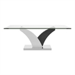 Furniture of America Tri Contemporary Glass Top Coffee Table in White and Gray