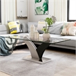 Furniture of America Tri Contemporary Glass Top Coffee Table in White and Gray