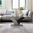 Furniture of America Tri Contemporary Glass Top Coffee Table in White and Gray