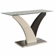 Furniture of America Tri Contemporary Glass Top Console Table in White and Gray