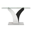 Furniture of America Tri Contemporary Glass Top Console Table in White and Gray