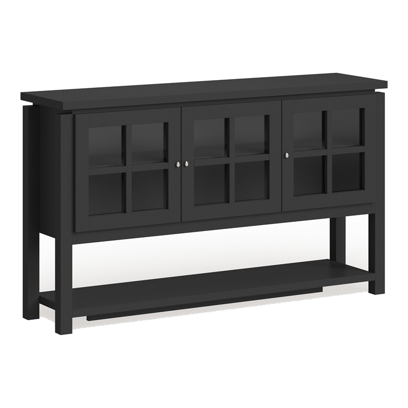 Furniture of America Tellun Contemporary Wood Multi-Storage Buffet in Black