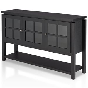Furniture of America Tellun Contemporary Wood Multi-Storage Buffet in Black