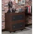 Furniture of America Waterford Wood 2-Drawer File Cabinet in Vintage Walnut