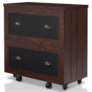 furniture of america waterford wood 2-drawer file cabinet in vintage walnut