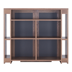 furniture of america edina contemporary wood 9-shelf bar cabinet in walnut