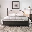 Furniture of America Freila Metal King Poster Panel Bed in Silver Gun Metal