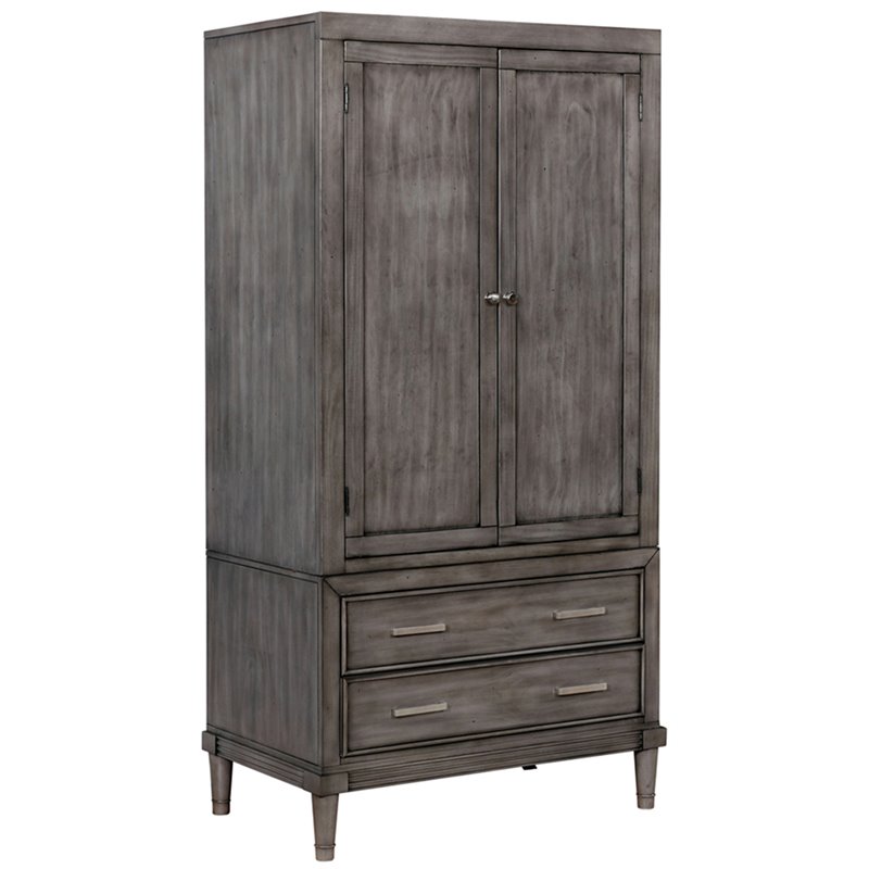 Furniture of America Illy Transitional Solid Wood 2Drawer Armoire in