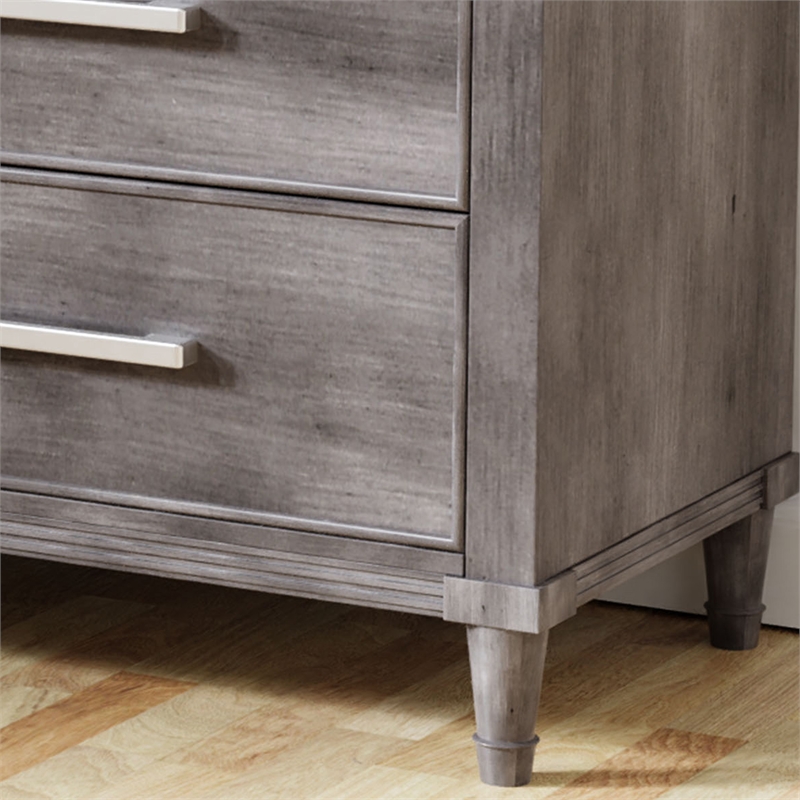 Furniture of America Cartagena Transitional Solid Wood 6-Drawer Chest in Gray