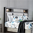 Furniture of America Cartagena Solid Wood California King Bookcase Bed in Gray