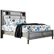 Furniture of America Cartagena Solid Wood California King Bookcase Bed in Gray