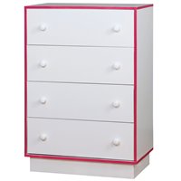 Furniture of America Lena 1 Drawer Nightstand in Pink and White
