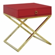 Furniture of America Ira Contemporary Wood 1-Drawer End Table in Red